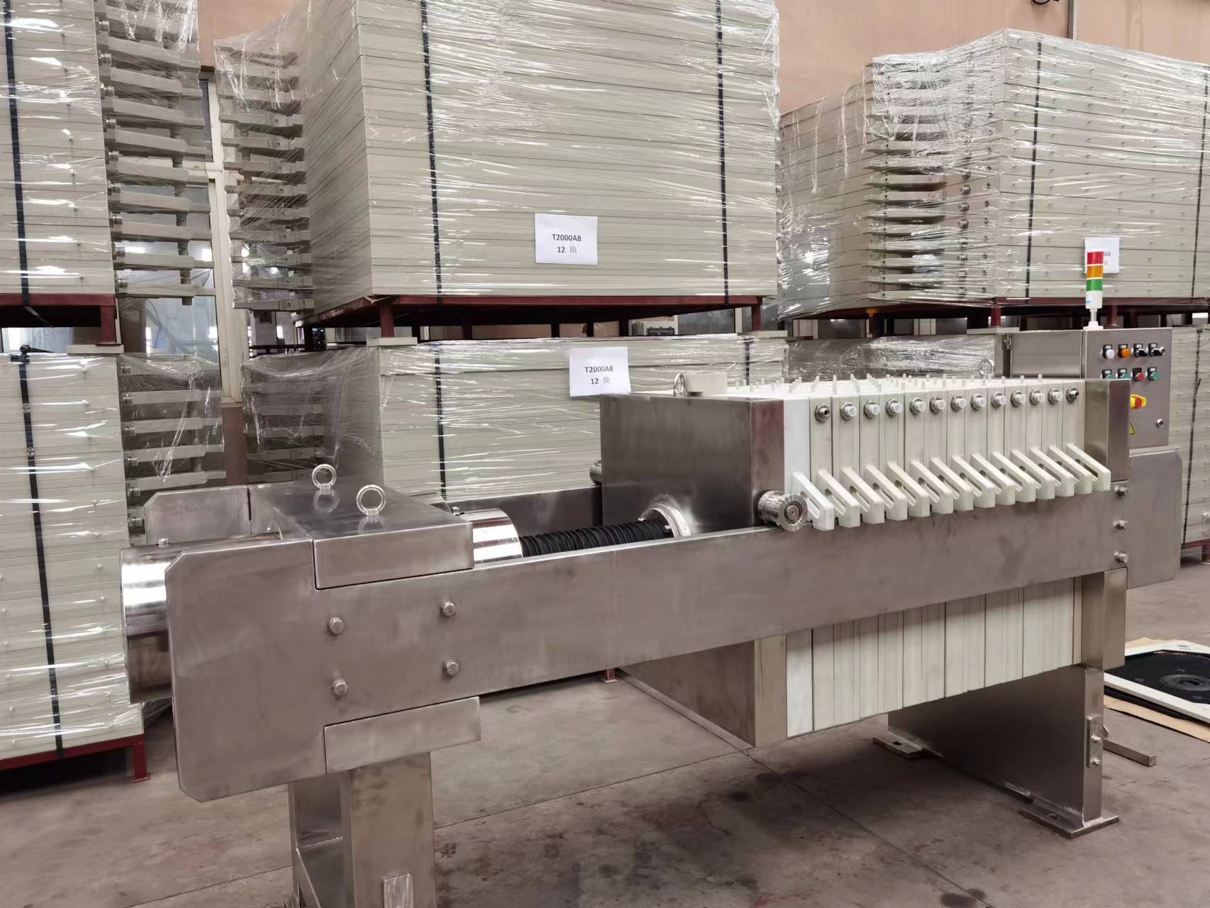 Prensa de filtro de qualidade alimentar de aço inoxidável 